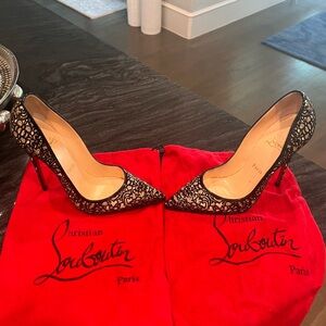 Christian Louboutin size 37.5 purchased at Neiman Marcus red bottom protectors